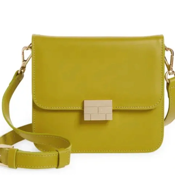 NWT Frame Le Signature Mini Leather Crossbody/Shoulder Bag - Chartreuse - Picture 2 of 6